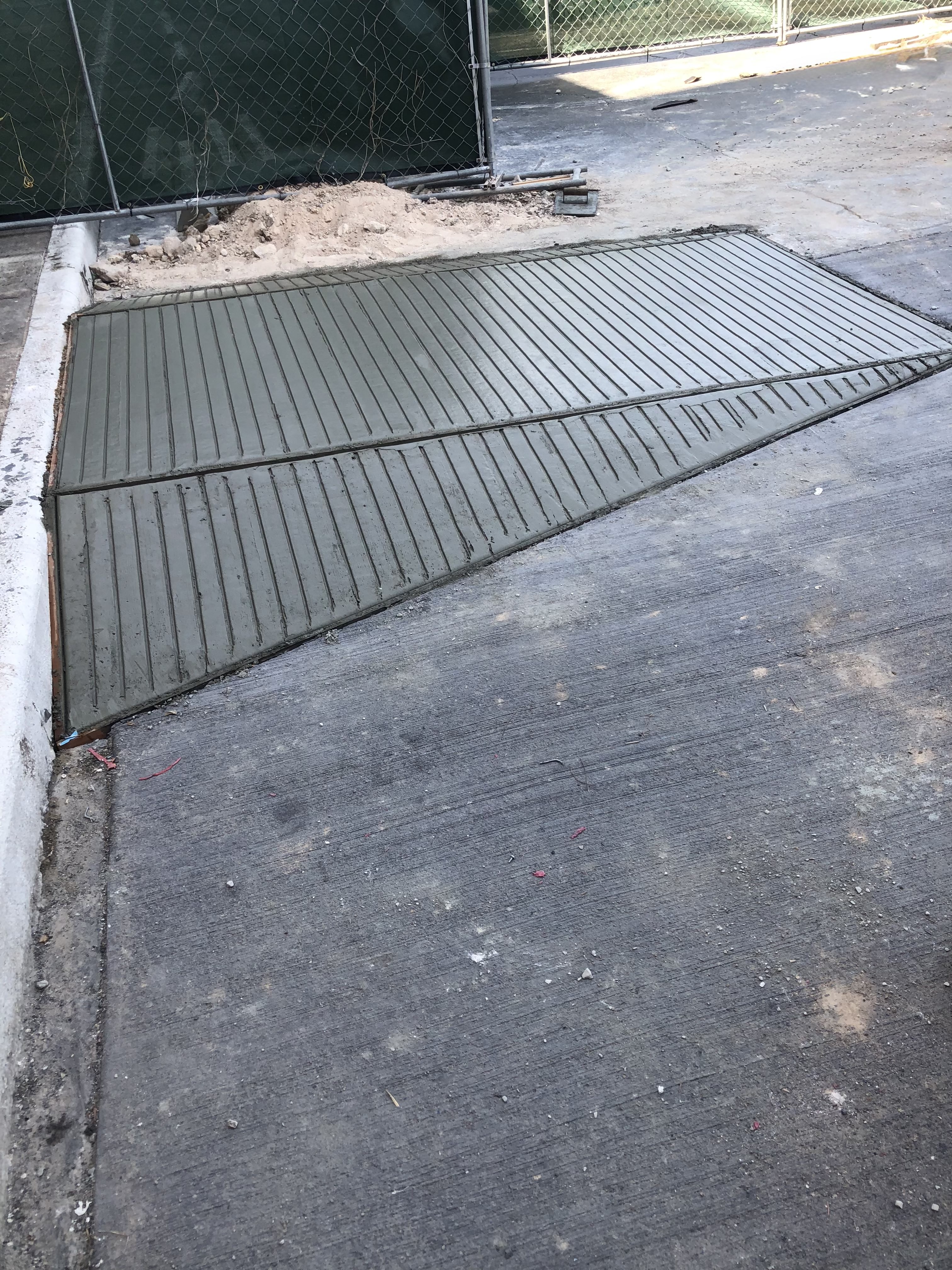 Broom finish concrete driveway
